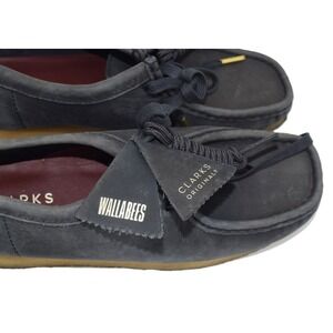 Clarks Originals Wallabee Women 9 Navy Blue Nubuck Crepe Sole Excellent Moccasin